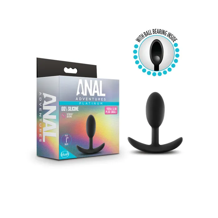 Male Sex Toys Blush Novelties Anal Adventures Platinum Vibra Slim Plug