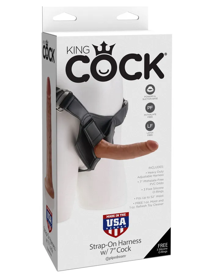 King Cock Strapon Harness With 7 Cock Tan Pipedream Female Sex Toys