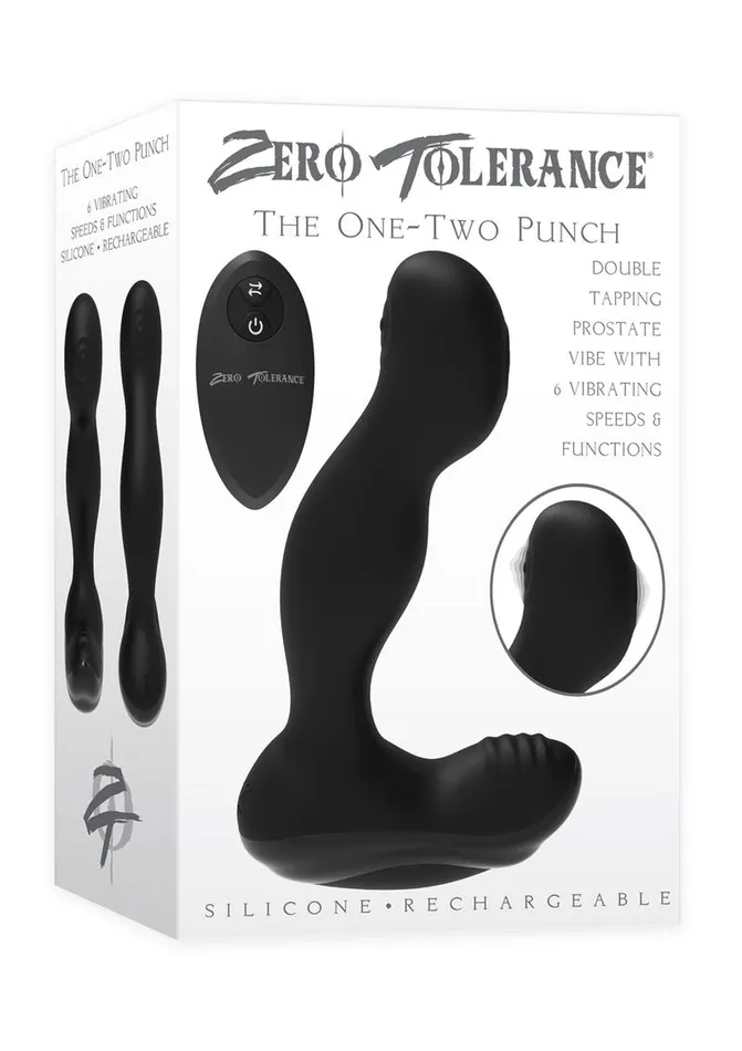 Male Sex Toys | Zero Tolerance Zero Tolerance The One-Two Punch Silicone Rechargeable Prostate Massager with Remote Control