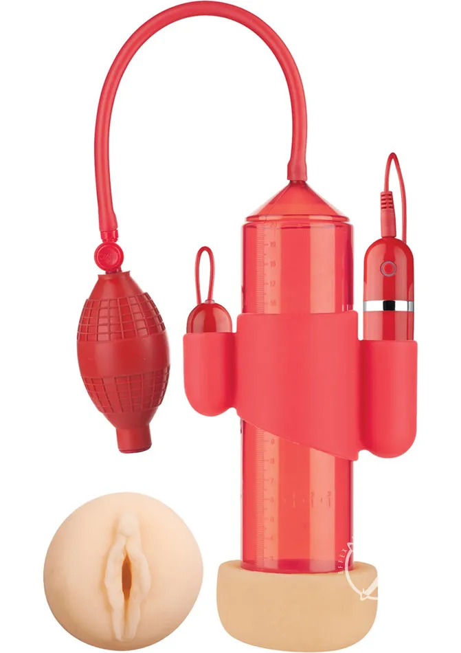 Novelties By Nass-walk Inc Male Sex Toys | Supreme Vibrating Penis Pump Vagina Red